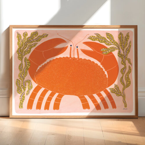 Whimsical Orange Crab
