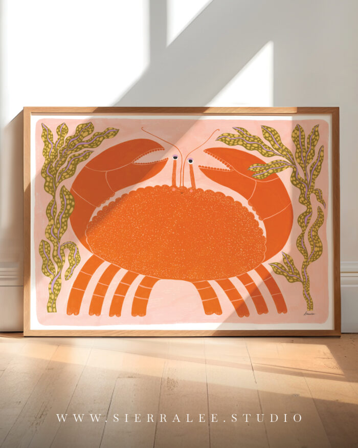Whimsical Orange Crab